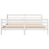 Bed Frame with Headboard without Mattress White 200x200 cm 3306654