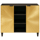 Side Cabinet Black and Gold 90 x 33.5 x 75 cm Solid Mango Wood 4017856