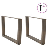 Coffee Table Legs V-Shape 2 pcs Natural Steel 70x cm Steel 4012639
