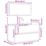 ZNTS 3 Piece Bathroom Furniture Set Concrete Grey Engineered Wood 3324918