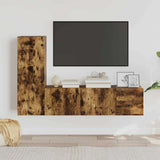 3 Piece TV Cabinet Set Smoked Oak Engineered Wood 3120224