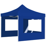 ZNTS Professional Folding Party Tent with Walls Aluminium 3x3 m Blue 45487