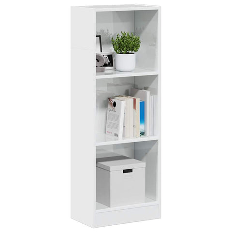 ZNTS Bookcase High Gloss White 40x24x109 cm Engineered Wood 858303