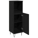 Bathroom Cabinet Black Oak 30 x 30 x 100 cm Engineered Wood 862885