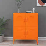 Storage Cabinet Orange Steel Medium Storage Cabinet Rectangular 336138