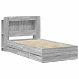 Bed Frame with Storage Grey Sonoma 80 x 200 cm Engineered Wood 3433999