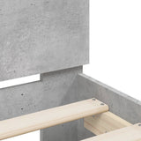Bed Frame Concrete grey Engineered wood Double Durable 3207437