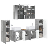 Bathroom Furniture Set 6 pcs Concrete Grey 3407162