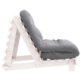 Futon Sofa Bed with Mattress White 80x206x11 cm Solid Wood Pine 846757