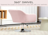 Swivel Linen Fabric Accent Chair for Living Room Contemporary Vanity Armchair with Adjustable Height T3398P342265