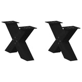 Coffee Table Legs X-Shaped 2 pcs Black 50x cm Steel 4012936