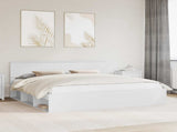 Bed Frame with Headboard White 200 x 200 cm Solid Pine Wood 3410555