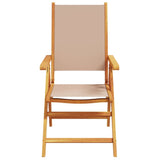 Reclining Garden Chairs 4 pcs Taupe Fabric and Solid Wood 3214544