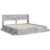 Bed Frame with Storage and Headboard Grey Sonoma 200 x 200 cm 3414280