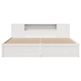 Bed Frame without Mattress White 200x200 cm Solid Wood Pine 3323405