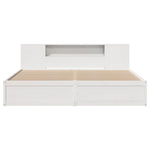 Bed Frame without Mattress White 200x200 cm Solid Wood Pine 3323405