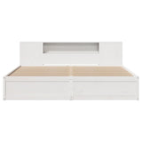 Bed Frame without Mattress White 200x200 cm Solid Wood Pine 3323405