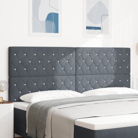 ZNTS LED Headboard Dark Grey 100 cm Velvet 3338379