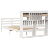 Bookcase Bed without Mattress White 135x190 cm Doouble Solid Wood Pine 3321929