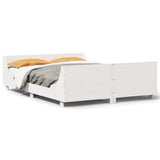 Bed Frame without Mattress White 135x190 cm Double Solid Wood Pine 3302289