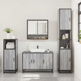 ZNTS 3 Piece Bathroom Furniture Set Grey Sonoma Engineered Wood 3300983