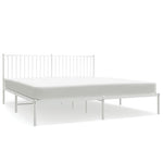 ZNTS Metal Bed Frame without Mattress with Headboard White 180x200cm 350935