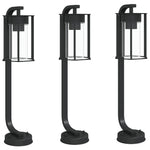 ZNTS Outdoor Floor Lamps 3pcs Black 60 cm Stainless Steel 4006346