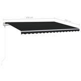 Manual Retractable Awning with LED 4.5x3 m Anthracite 3069964
