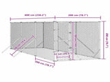 Outdoor Dog Kennel Silver 2x6x2 m Galvanised Steel 3190452