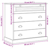 Chest of Drawers VIGO Grey 80x40x76 cm Solid Wood Pine 353162