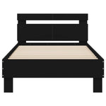 ZNTS Bed Frame without Mattress with LED Lights Black 100x200 cm 838709