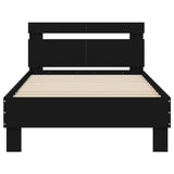 ZNTS Bed Frame without Mattress with LED Lights Black 100x200 cm 838709