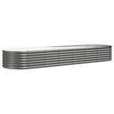 Garden Raised Bed Galvanised Steel 296x80x36 cm Grey 318924