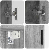 Bathroom Furniture Set with Drawer with Door 5 pcs Grey Sonoma 3392999