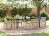 Garden Dining Set 5 pcs Beige Poly Rattan 3380643