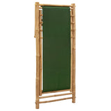 Beach Chair Green Bamboo and canvas Perfect for adults Foldable 313021