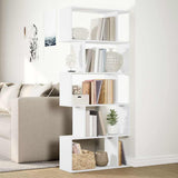 Room Divider Bookcase 5-Tier White 70x24x161 cm Engineered Wood 858093