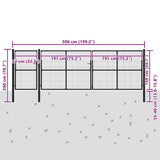 Garden Gate Steel 500x150 cm Anthracite 144337