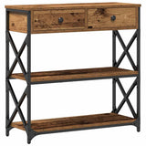 Console Table with Drawer with Shelf Old wood 75 x 28 x 75 cm 863535