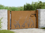 Garden Gate 100x100 cm Corten Steel Grass Design 153227