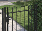 Fence Gate "BOXTEL" Single Door with Arched Top Steel 1x1,2 m Black 146030