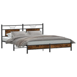 Bed Frame without Mattress Smoked Oak 183x203 cm Engineered Wood 4106894