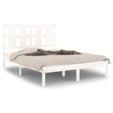 Bed Frame without Mattress White 120x190 cm Small Double Solid Wood 3105571