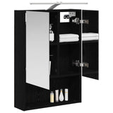 Bathroom Mirror Cabinet with Shelf Black Oak 50 x 14.5 x 70 cm 889208