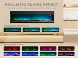 1800W 15-40&degC Adjustable Flame Glass Panel Convector Heater, 152cm T3398P378794