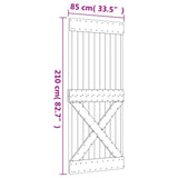 Sliding Door with Hardware Set 85x210 cm Solid Wood Pine 3203193