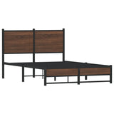 Metal Bed Frame without Mattress Brown Oak 120x200 cm 4007938