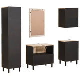 Bathroom Sets 5 pcs White Wash Finish Solid Mango Wood 3310033