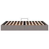 Storage Bed with Mattress Taupe 140 x 190 cm Fabric 3370013
