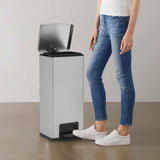 Dustbin with Pedal Anti-fingerprint 30L Silver Stainless Steel 149571